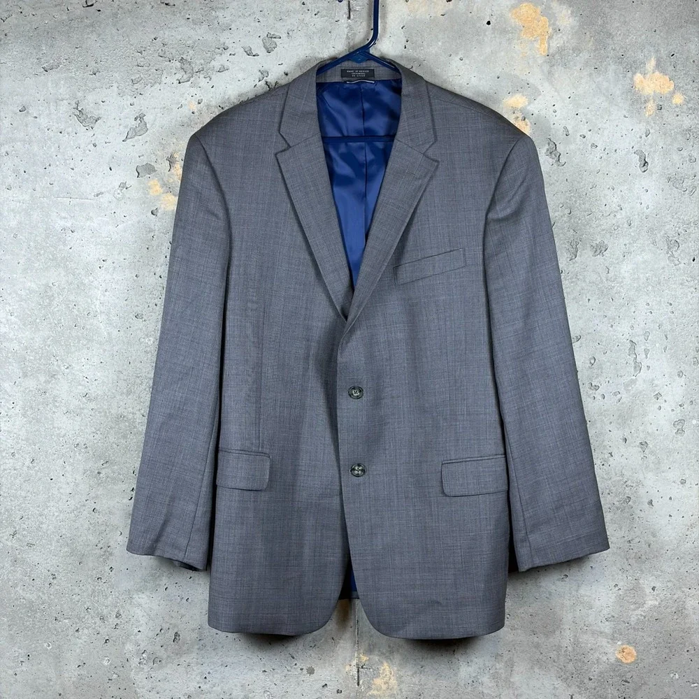 Tommy Hilfiger Blazer Jacket Mens Gray Houndstooth Single Breasted Notch Lap 42R